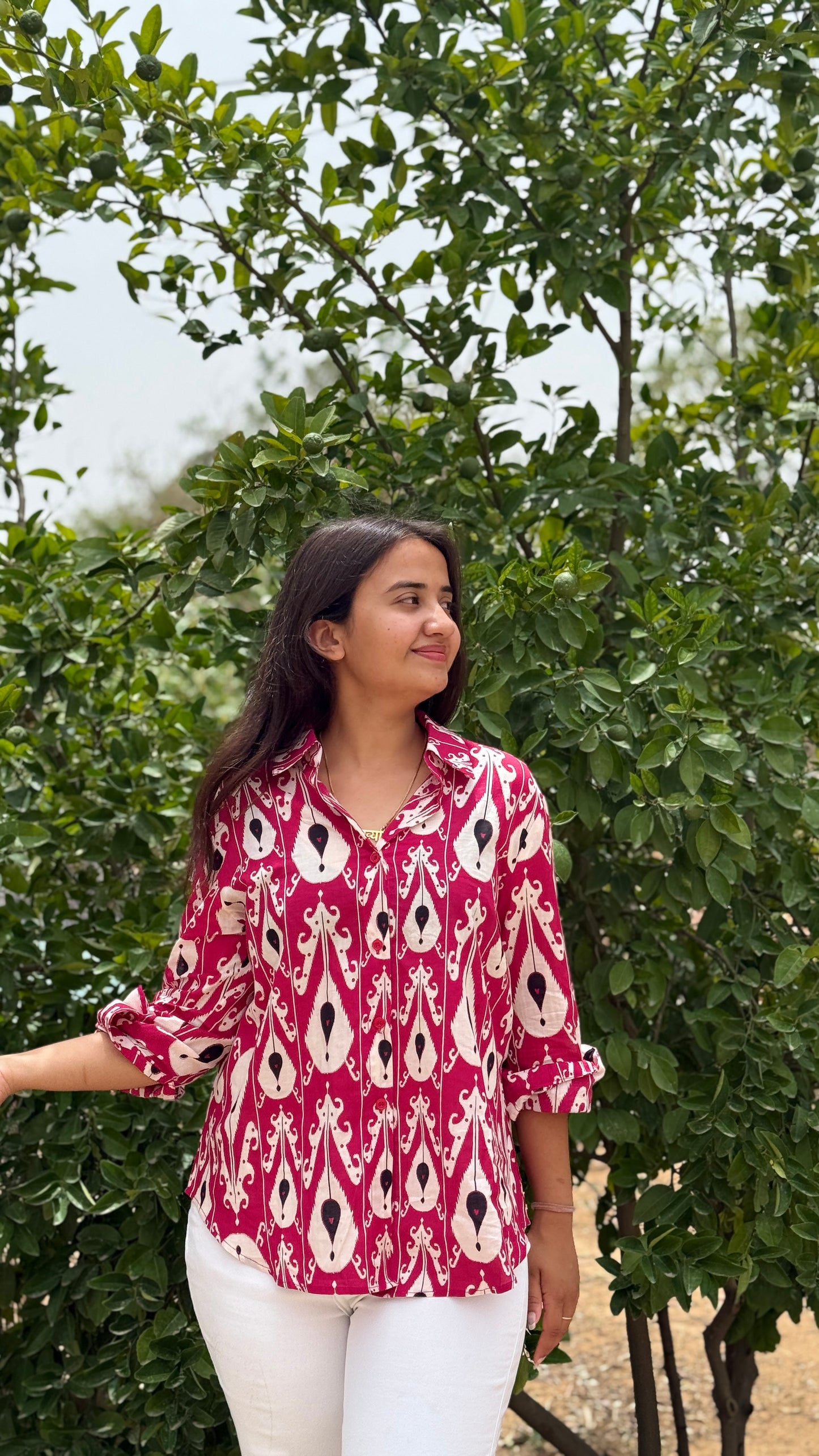 MAGENTA WOMEN SHIRT FULL SLEEVES