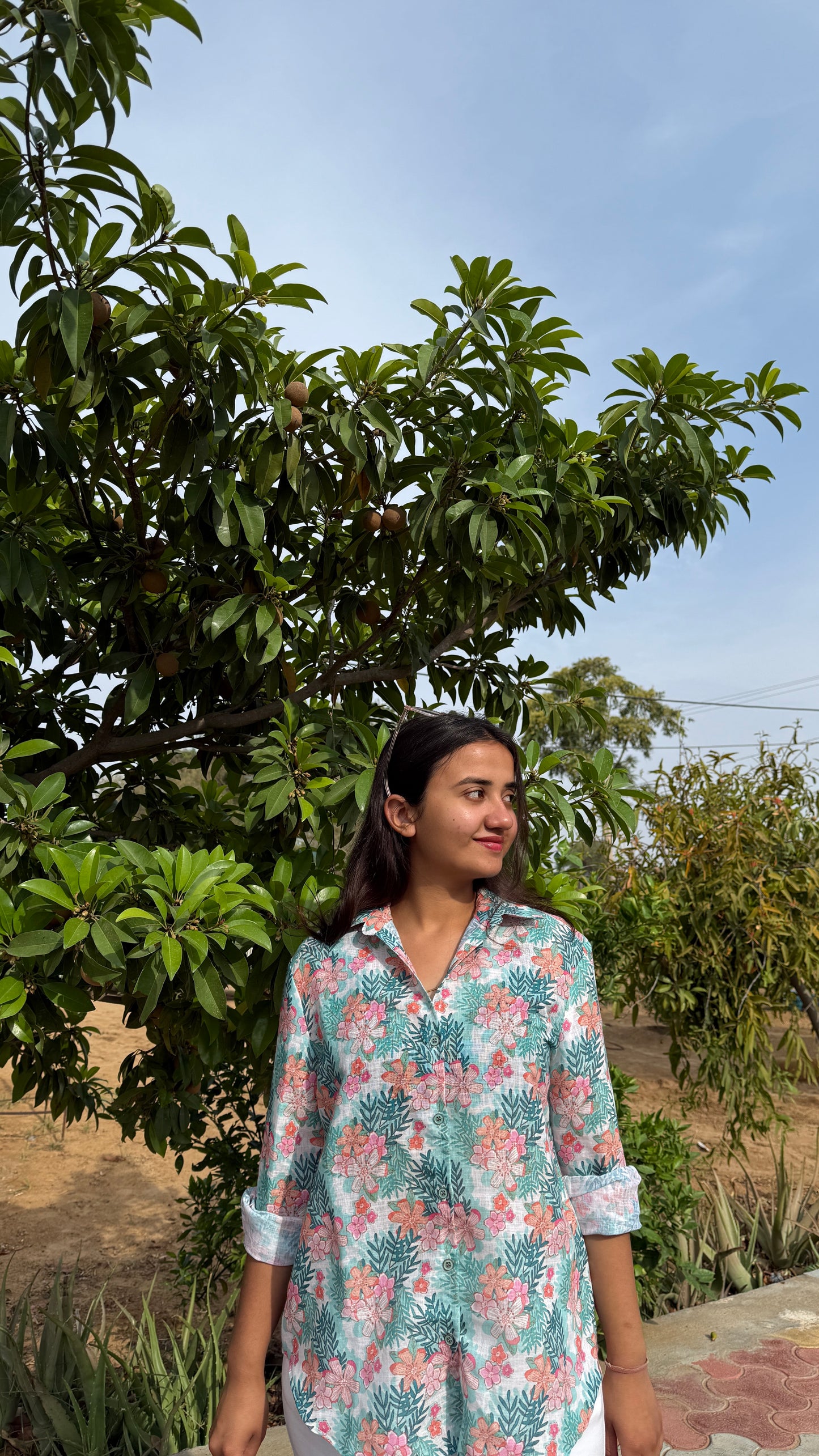 AQUA BLOOM BLUE WOMEN SHIRT