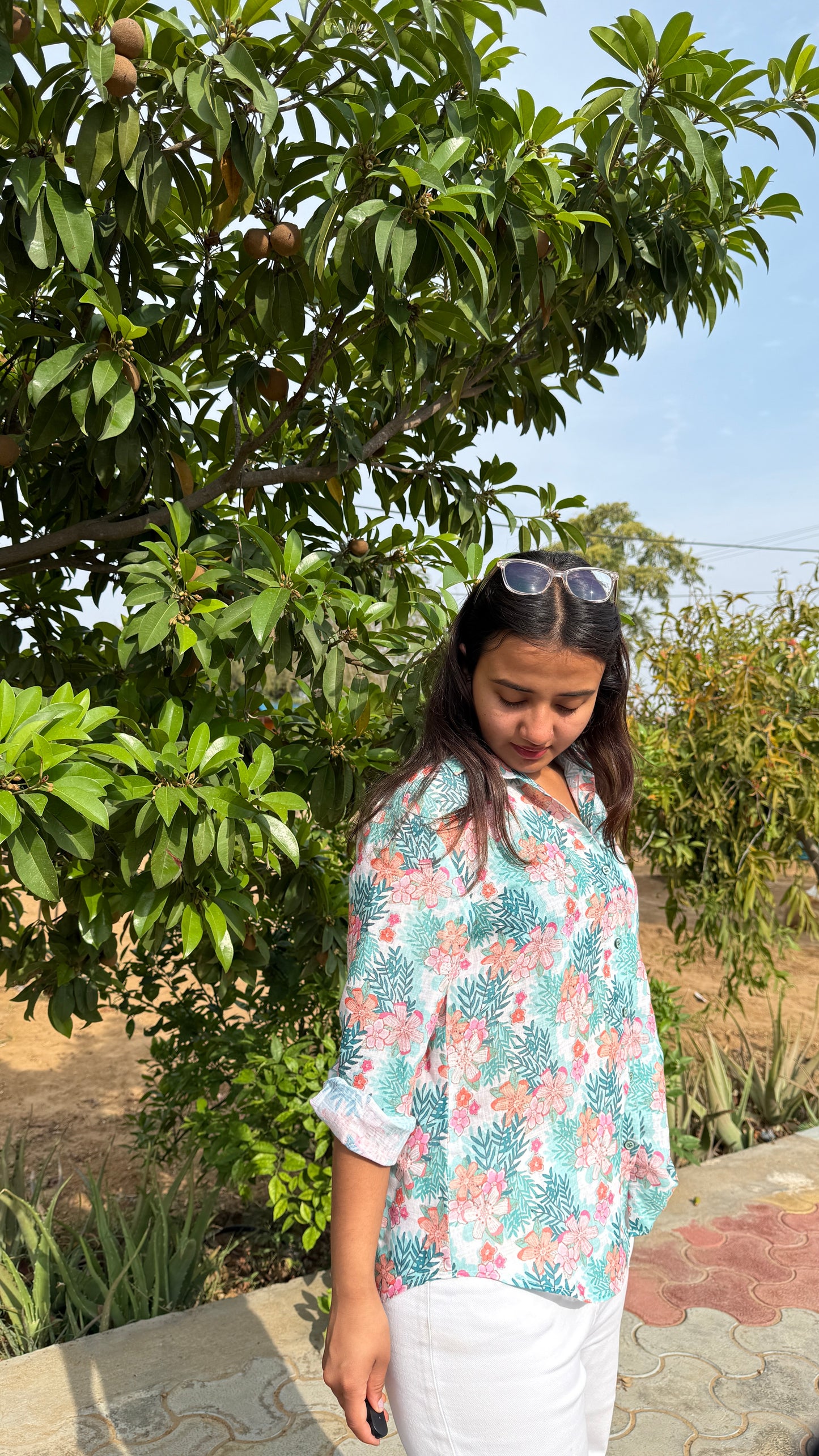 AQUA BLOOM BLUE WOMEN SHIRT