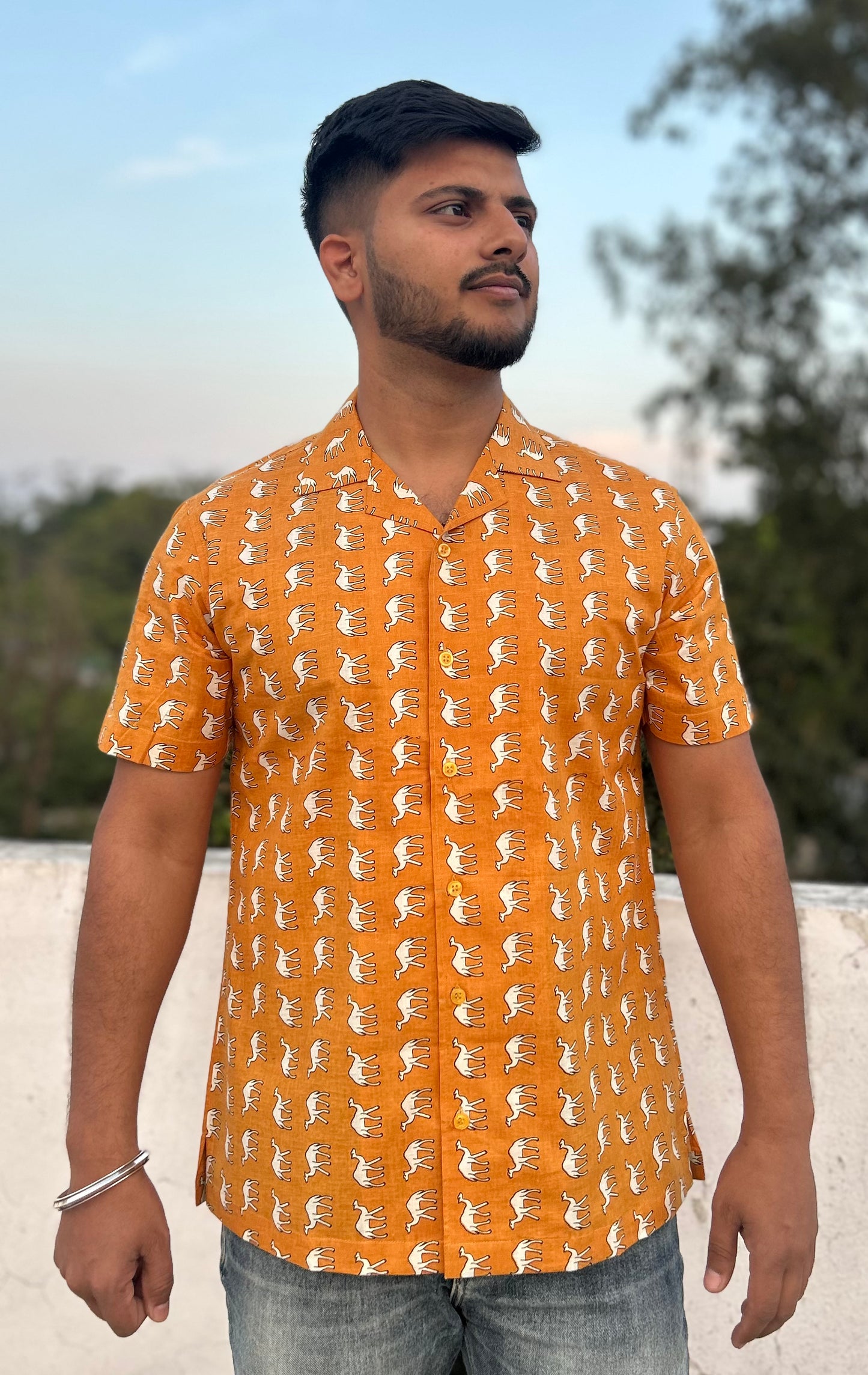 CAMEL PRINT MEN SHIRT