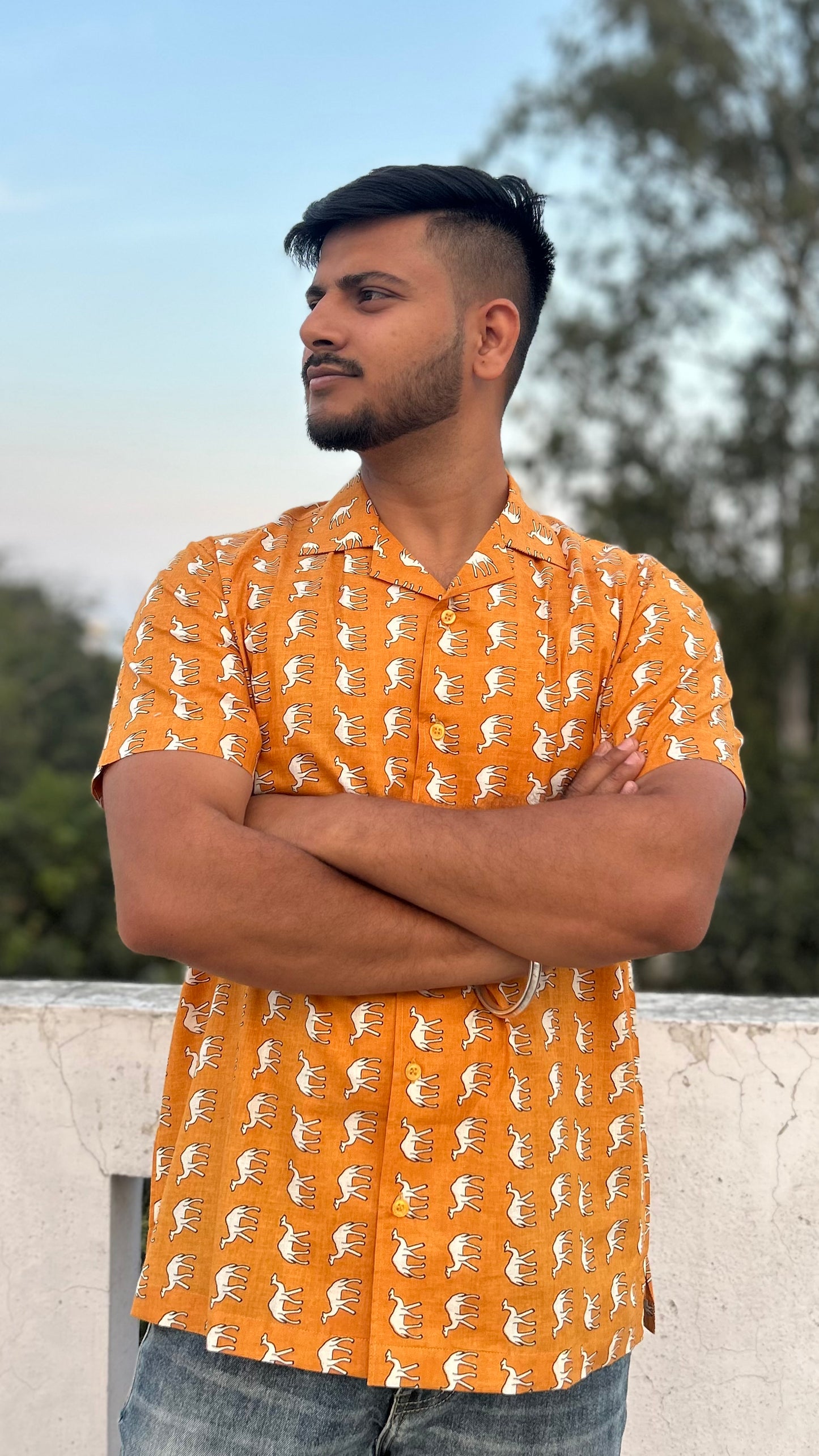 CAMEL PRINT MEN SHIRT