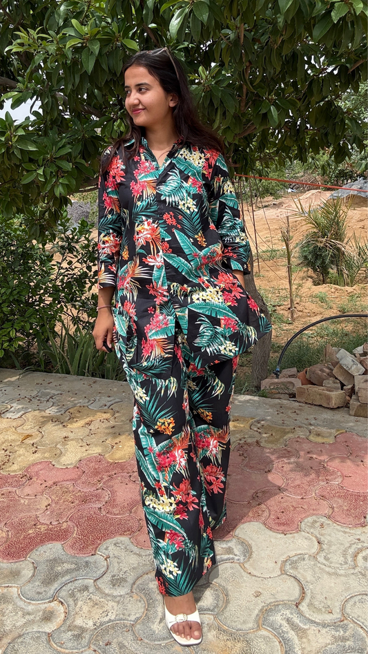 BLACK CO-ORD SET FOR WOMEN