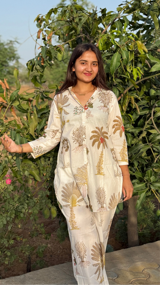 WHITE CO-ORD SET FOR WOMEN