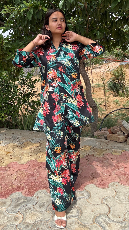 BLACK CO-ORD SET FOR WOMEN