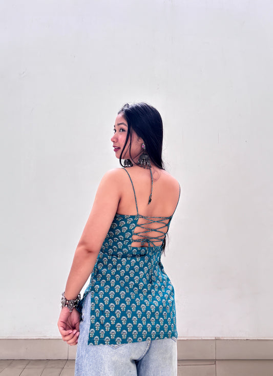 SANGANERI PRINT SHORT KURTI
