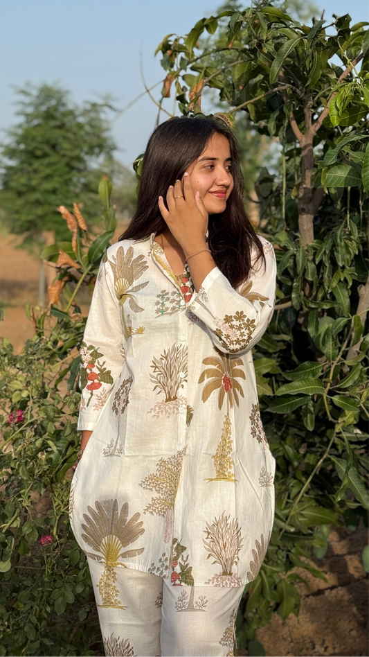 WHITE CO-ORD SET FOR WOMEN