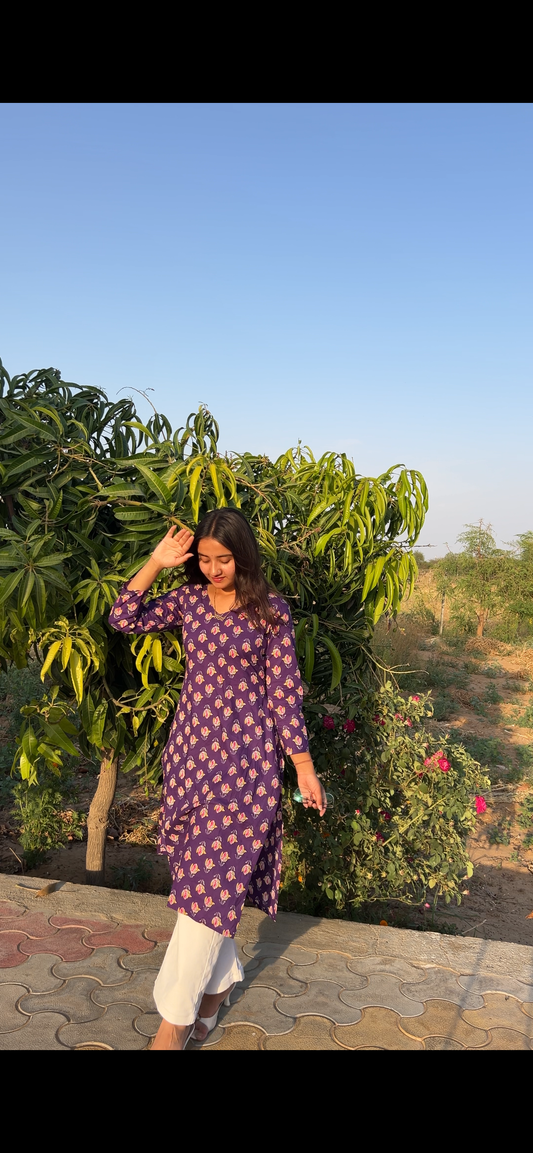 GULBAGH PLUM PURPLE KURTA