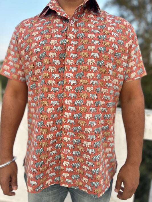 ELEPHANT PRINT MEN SHIRT