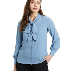 Premium Women’s ‘Desk-to-Dinner’ Bow Tie Top (Regular Fit)