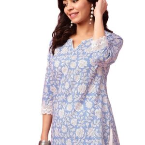 Comfort Short Kurti for Women with 3/4 Designer Sleeves